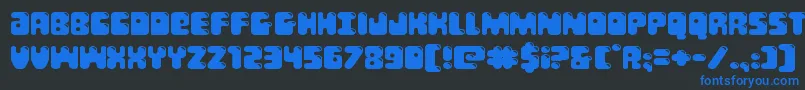 Bubblebuttexpand Font – Blue Fonts on Black Background
