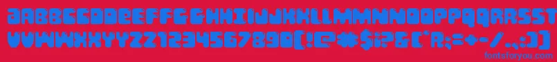 フォントBubblebuttexpand – 赤い背景に青い文字