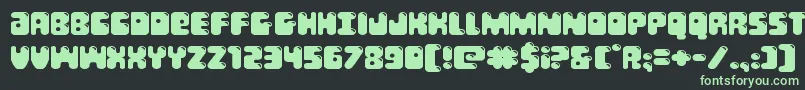 Bubblebuttexpand Font – Green Fonts on Black Background