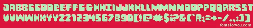 フォントBubblebuttexpand – 赤い背景に緑の文字