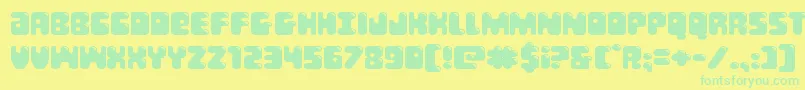 Bubblebuttexpand Font – Green Fonts on Yellow Background