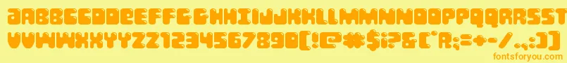 Bubblebuttexpand Font – Orange Fonts on Yellow Background