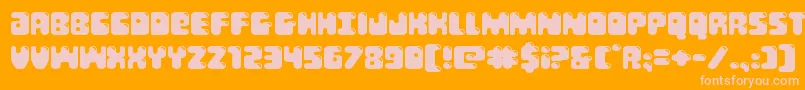 Bubblebuttexpand-Schriftart – Rosa Schriften auf orangefarbenem Hintergrund