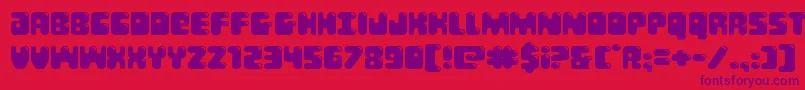 Шрифт Bubblebuttexpand – фиолетовые шрифты на красном фоне