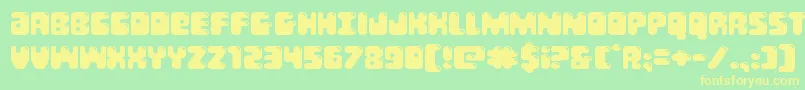 Bubblebuttexpand-Schriftart – Gelbe Schriften auf grünem Hintergrund