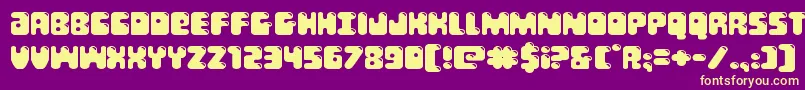 Bubblebuttexpand Font – Yellow Fonts on Purple Background