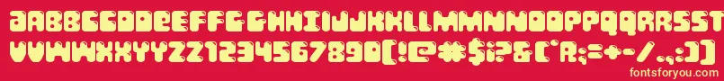 Bubblebuttexpand Font – Yellow Fonts on Red Background