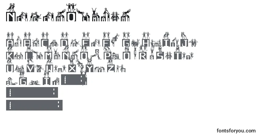 A fonte NedenOlmasn – alfabeto, números, caracteres especiais