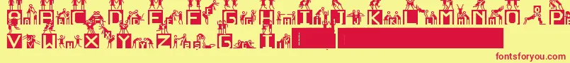 NedenOlmasn-Schriftart – Rote Schriften auf gelbem Hintergrund