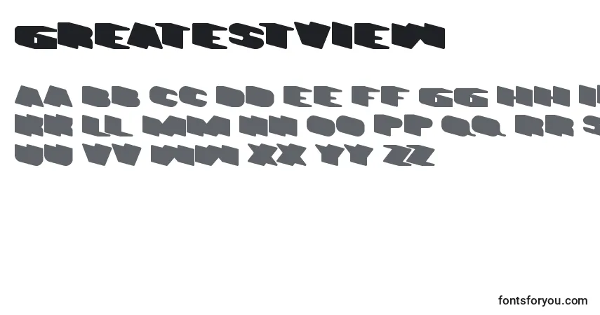 GreatestView font – alphabet, numbers, special characters