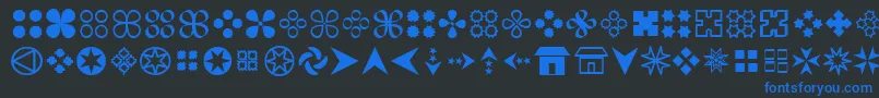 Gembats1-fontti – siniset fontit mustalla taustalla