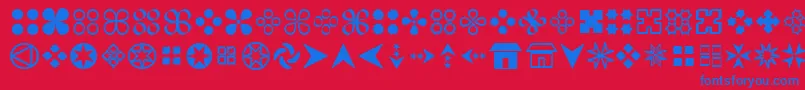 フォントGembats1 – 赤い背景に青い文字