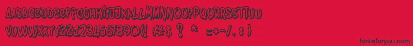 Bombing Font – Black Fonts on Red Background