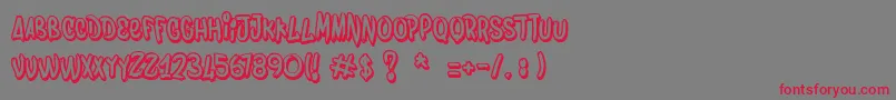 Bombing Font – Red Fonts on Gray Background