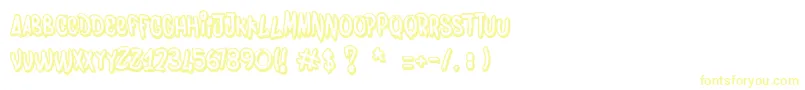 Bombing Font – Yellow Fonts on White Background