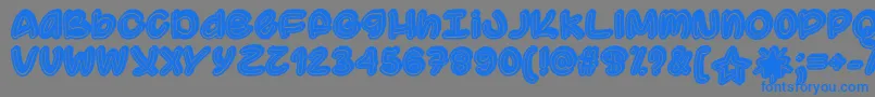 SupermassiveBlackHoleOtf-Schriftart – Blaue Schriften auf grauem Hintergrund