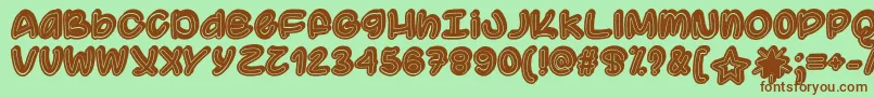 SupermassiveBlackHoleOtf Font – Brown Fonts on Green Background