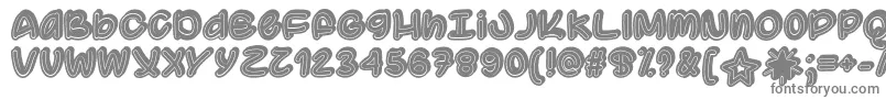 SupermassiveBlackHoleOtf-fontti – harmaat kirjasimet valkoisella taustalla