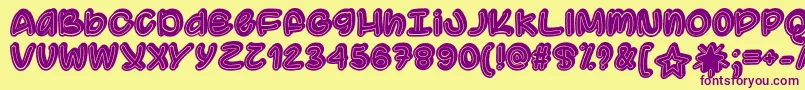 SupermassiveBlackHoleOtf Font – Purple Fonts on Yellow Background