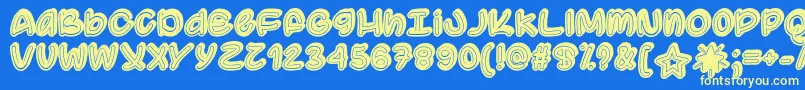 SupermassiveBlackHoleOtf Font – Yellow Fonts on Blue Background