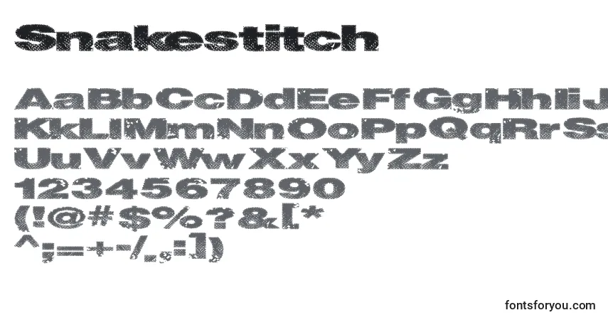 Snakestitch-fontti – aakkoset, numerot, erikoismerkit