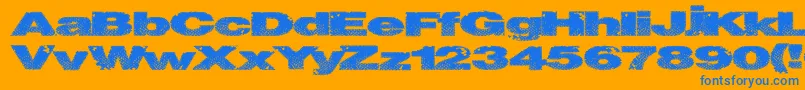 Snakestitch Font – Blue Fonts on Orange Background