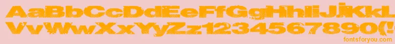 Snakestitch-Schriftart – Orangefarbene Schriften auf rosa Hintergrund