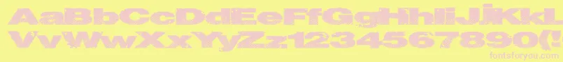 Snakestitch Font – Pink Fonts on Yellow Background