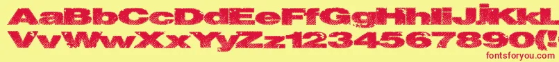 Snakestitch Font – Red Fonts on Yellow Background