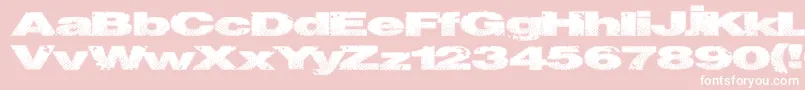 Snakestitch-Schriftart – Weiße Schriften auf rosa Hintergrund