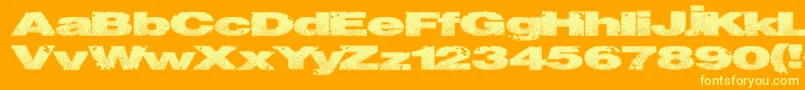 Snakestitch Font – Yellow Fonts on Orange Background