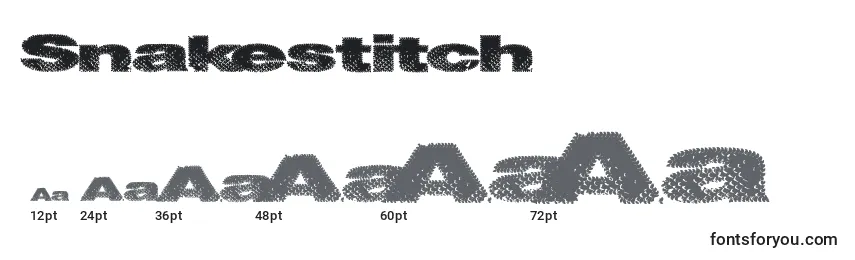 Snakestitch Font Sizes