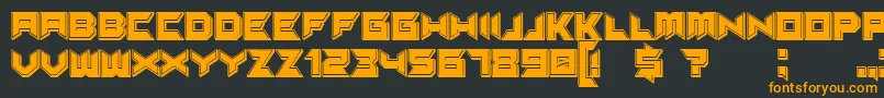 Suggested3Dfilled Font – Orange Fonts on Black Background