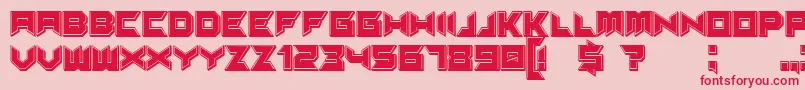 Suggested3Dfilled Font – Red Fonts on Pink Background
