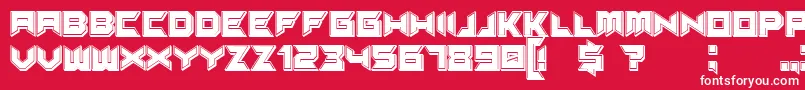 Suggested3Dfilled Font – White Fonts on Red Background