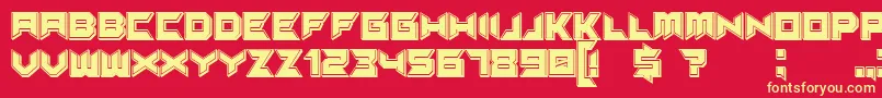 Шрифт Suggested3Dfilled – жёлтые шрифты на красном фоне