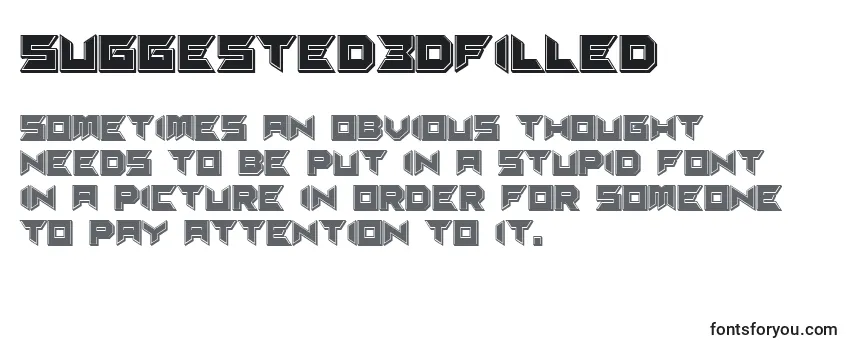 Schriftart Suggested3Dfilled