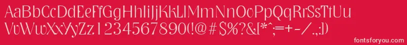 NashvilleXlight Font – Pink Fonts on Red Background