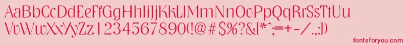 NashvilleXlight Font – Red Fonts on Pink Background