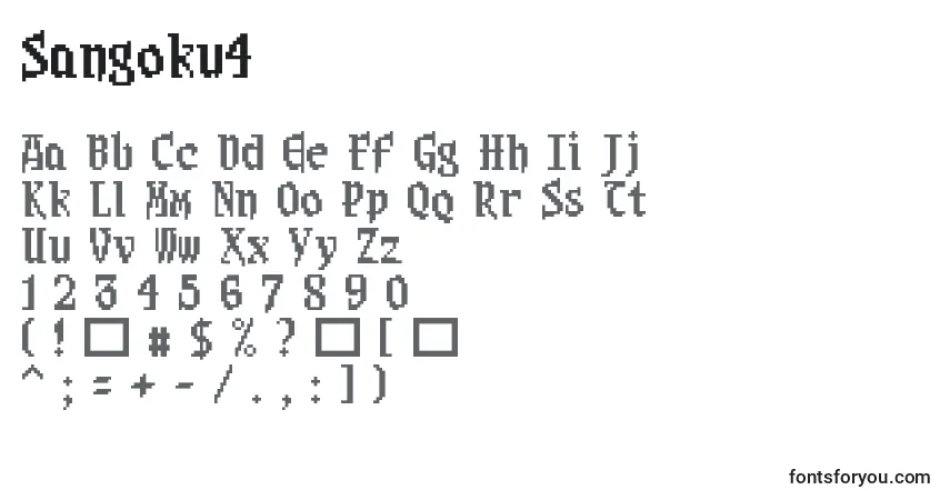 A fonte Sangoku4 (112505) – alfabeto, números, caracteres especiais