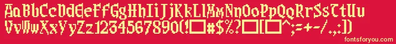 Sangoku4 Font – Yellow Fonts on Red Background