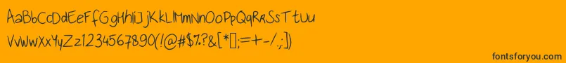 Handwritingfont Font – Black Fonts on Orange Background