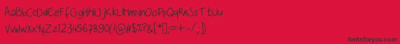 Handwritingfont Font – Black Fonts on Red Background