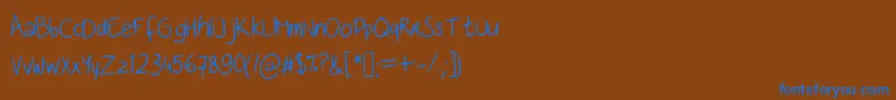 Шрифт Handwritingfont – синие шрифты на коричневом фоне