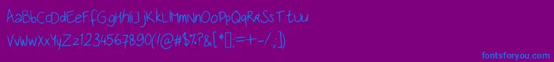 fuente Handwritingfont – Fuentes Azules Sobre Fondo Morado