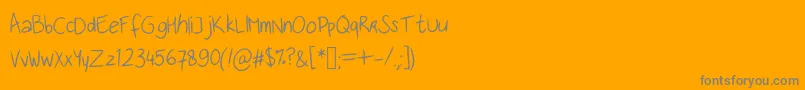 Handwritingfont Font – Gray Fonts on Orange Background