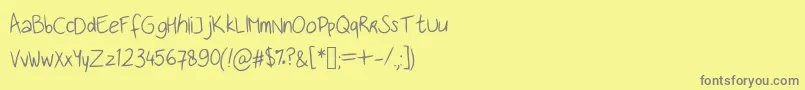 Więcej informacji o czcionce Handwritingfont Czcionka Handwritingfont – szare czcionki na żółtym tle