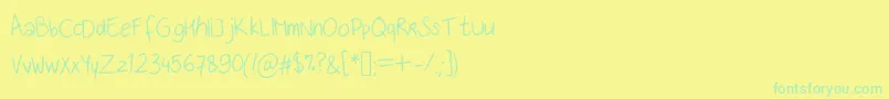 Police Handwritingfont – polices vertes sur fond jaune