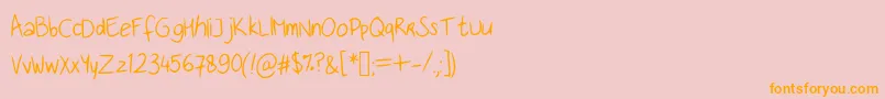 Handwritingfont Font – Orange Fonts on Pink Background
