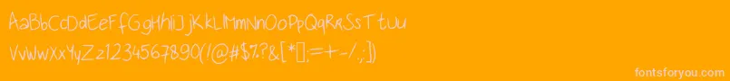 Handwritingfont-Schriftart – Rosa Schriften auf orangefarbenem Hintergrund